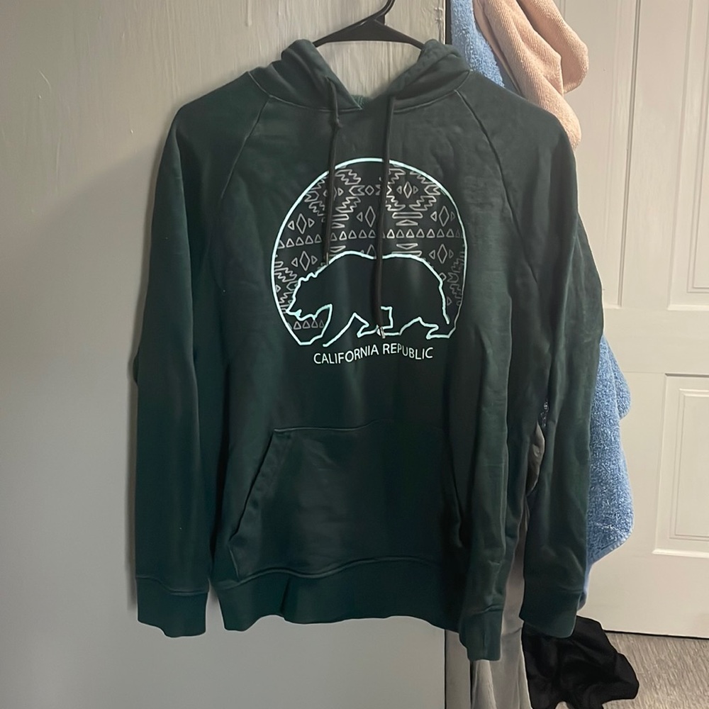 mens california republic green sweatshirt size M